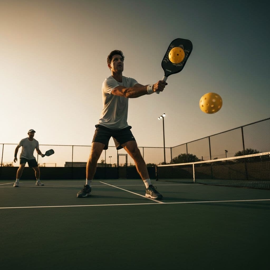 Pickleball match in action